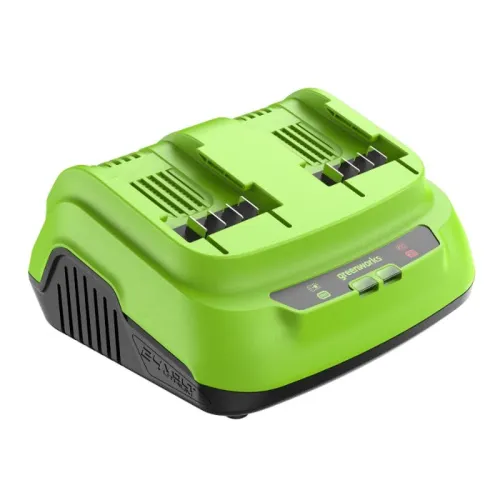 Ультрабыстрое двойное зарядное устройство Greenworks G24X2C8 24V 2958807 (8 A) — детальное фото