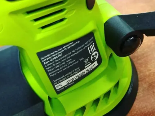 Шлифмашина Greenworks G24ROS 24V 3100107 (125 мм) аккумуляторная — детальное фото