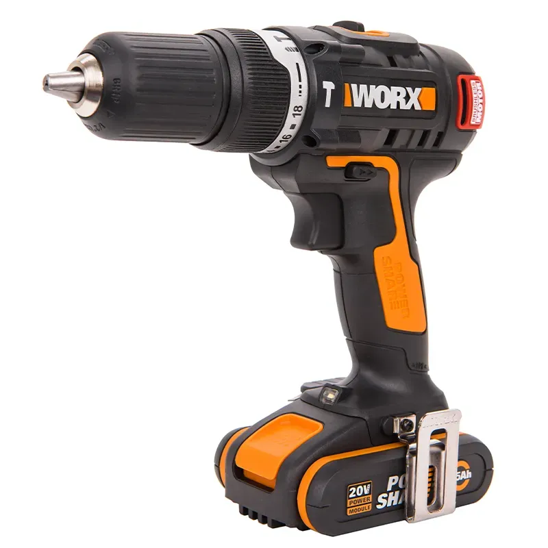 Дрель-шуруповерт ударная WORX WX367 20V 40Нм бесщеточная аккумуляторная, с 2хАКБ на 1.5 А*ч и ЗУ в кейсе