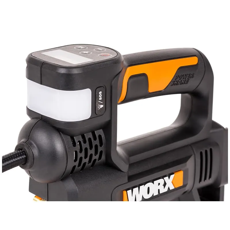 Насос с фонарем для автомобиля WORX WX092 20V аккумуляторный — детальное фото