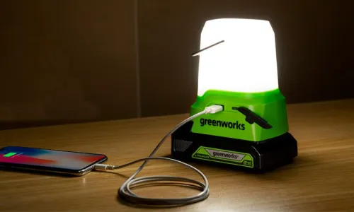 Фонарь светодиодный Greenworks G24LA500 24V 3501007 (500лм) аккумуляторный — детальное фото