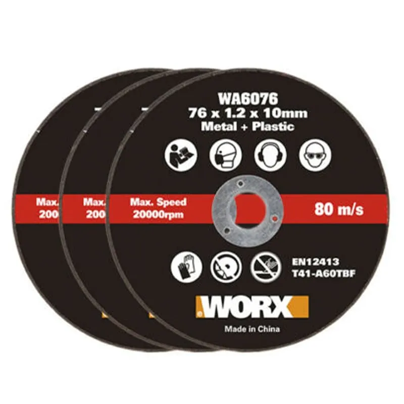 Отрезной диск по металлу WORX WA6076.3 3шт. — детальное фото