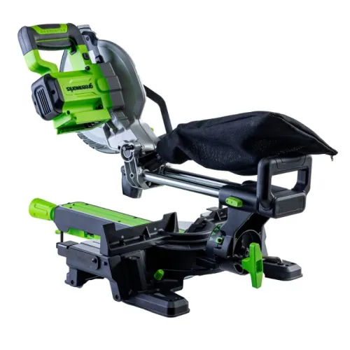 Торцовочная пила Greenworks GD24MS216 24V 1501707 (216x30 мм) с протяжкой бесщеточная аккумуляторная — детальное фото