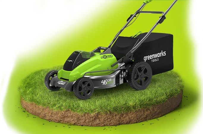 Аккумуляторная газонокосилка Greenworks