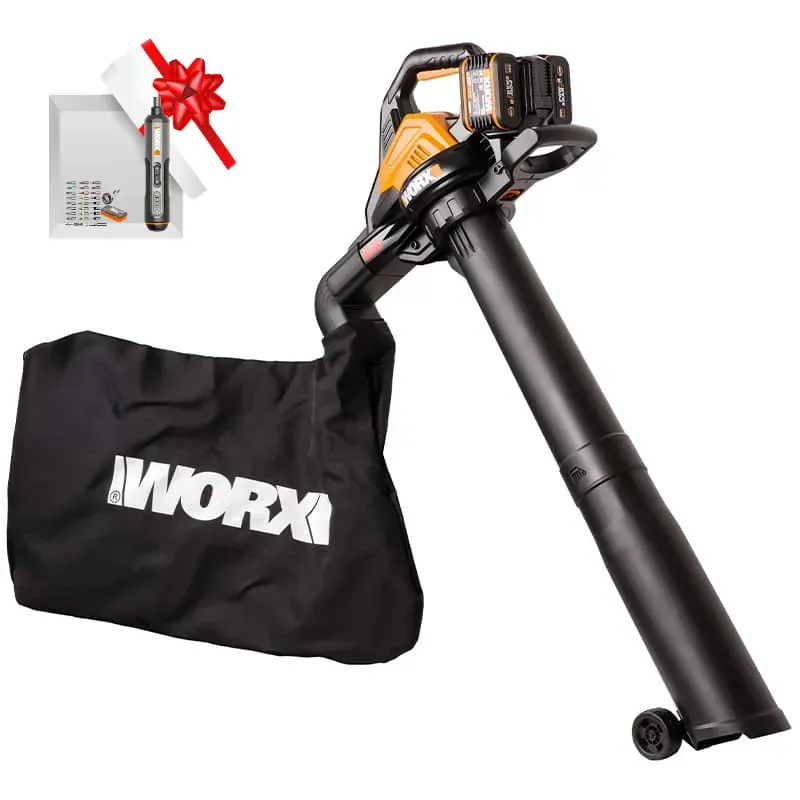 Воздуходувка-пылесос WORX WG583E 40V аккумуляторная, бесщеточная, с АКБ на 2х4 А*ч и 2х2 А ЗУ