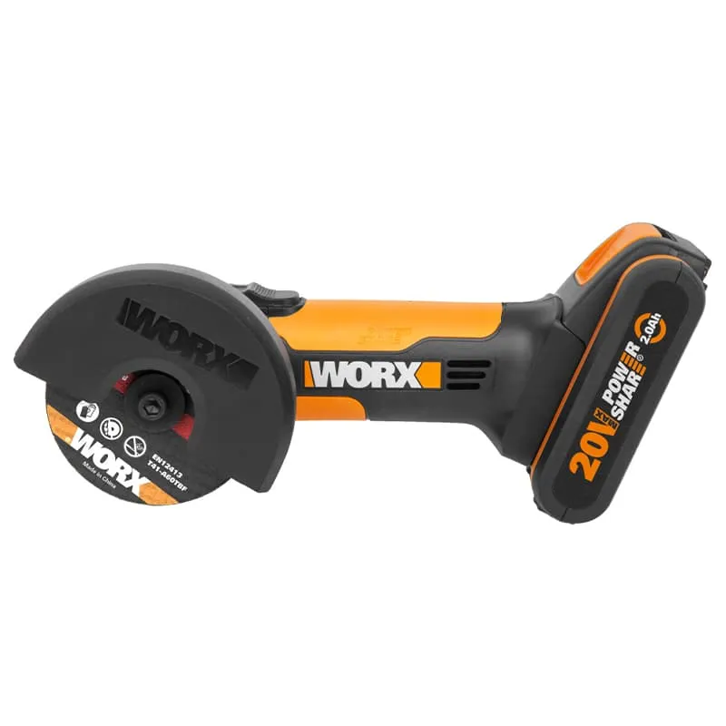 Угловая шлифмашина (болгарка) WORX WX801 20V 76мм аккумуляторная — детальное фото