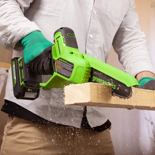 Цепная мини-пила Greenworks GD24CSMNX 24V 2008707 (15 см) бесщеточная аккумуляторная — детальное фото