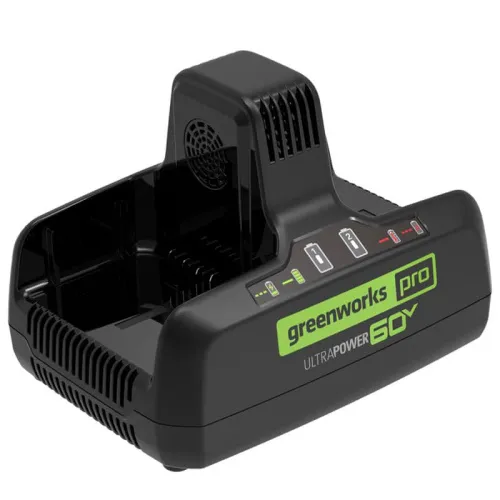 Быстрое зарядное устройство для двух аккумуляторов Greenworks G60DC10 60V 2954407 (10 А) — детальное фото