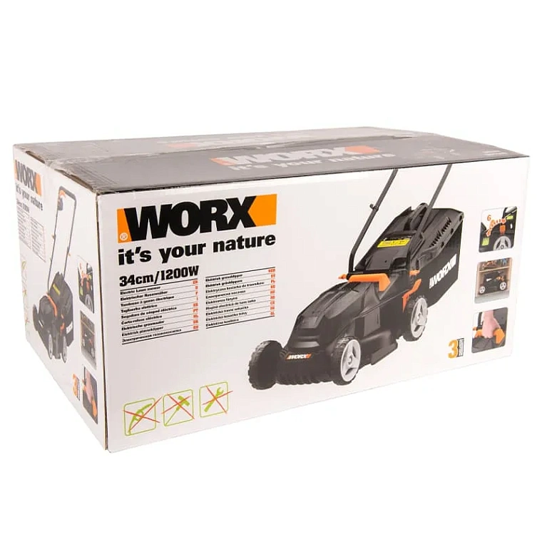 Газонокосилка WORX WG713E 1200Вт 34см электрическая